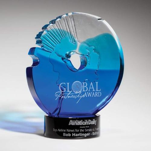 Corporate Awards - Glass Awards - Art Glass Awards - Equinox Circle Glass Award