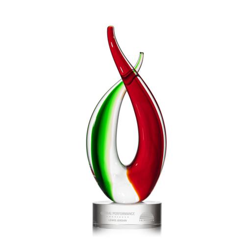 Corporate Awards - Glass Awards - Art Glass Awards - Tekoa Flame Glass Award
