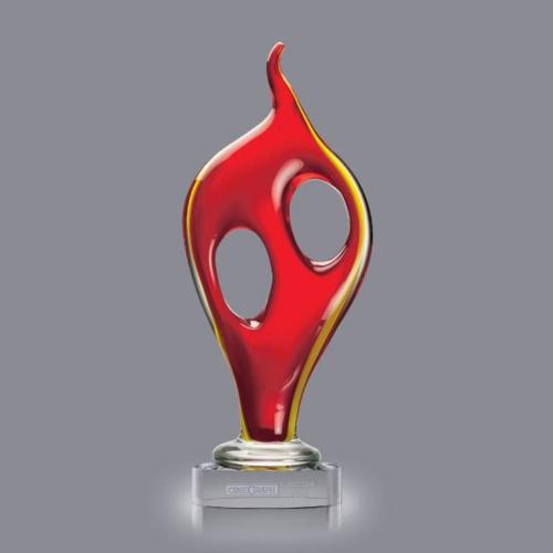 Corporate Awards - Glass Awards - Art Glass Awards - Nextel Flame Glass Award