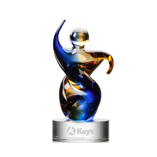 Corporate Awards - Glass Awards - Art Glass Awards - Genesis Clear People Glass Award