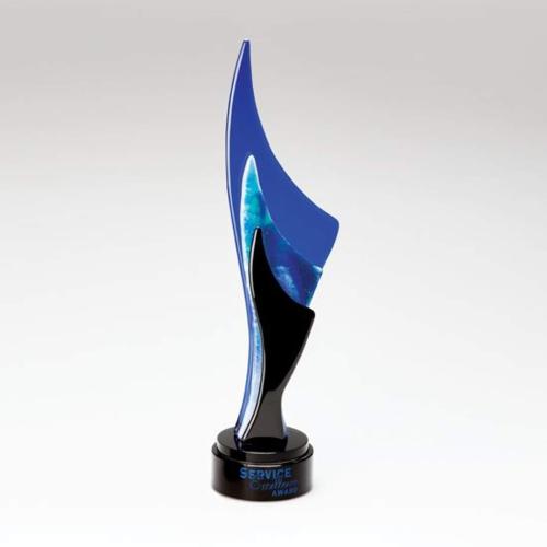 Corporate Awards - Glass Awards - Art Glass Awards - Amaranthine Flame Glass Award