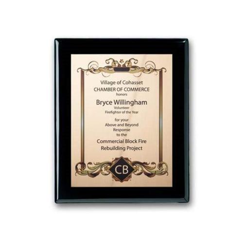 Corporate Awards - Award Plaques - SpectraPrint™ Plaque - Ebony Gold
