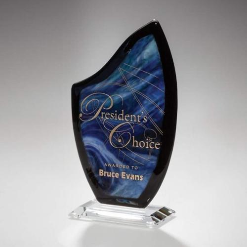 Corporate Awards - Glass Awards - Art Glass Awards - Luminosity Flame Glass Award
