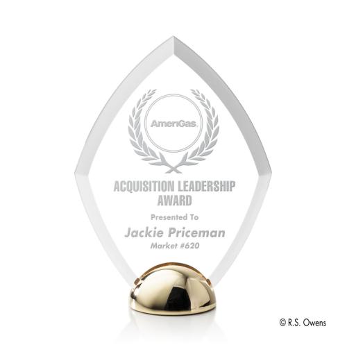 Corporate Awards - Diamond Hemisphere Laser Engraved Diamond Acrylic Award