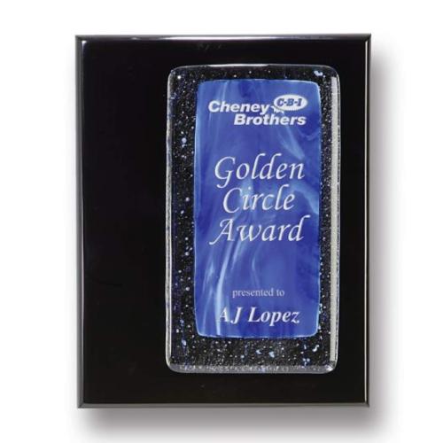 Corporate Awards - Glass Awards - Art Glass Awards - Fusion Plaque - Sapphire