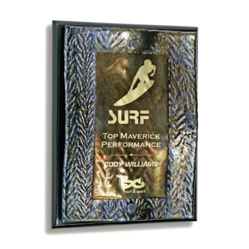 Corporate Awards - Glass Awards - Art Glass Awards - Wave Wall Plaque