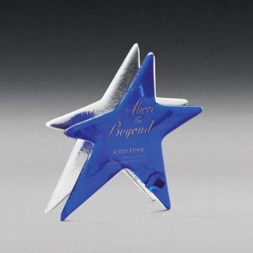 Corporate Awards - Glass Awards - Art Glass Awards - Sapphire Art Star Glass Award