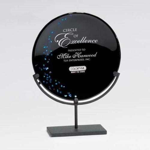 Corporate Awards - Glass Awards - Art Glass Awards - Eclipse Circle Glass Award