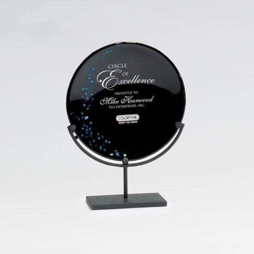 Corporate Awards - Glass Awards - Art Glass Awards - Eclipse Circle Glass Award
