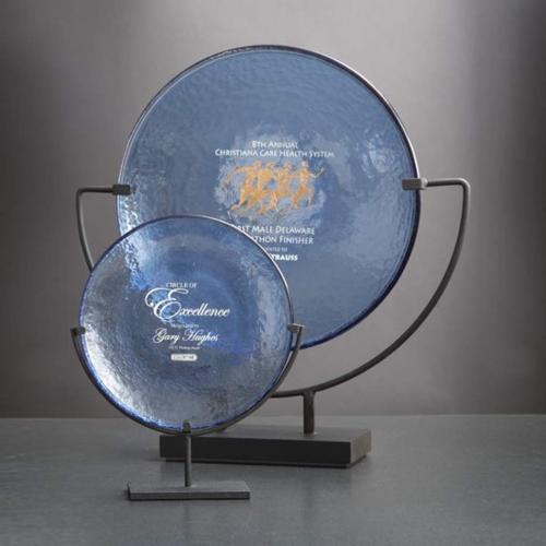 Corporate Awards - Glass Awards - Spinoza Cobalt Circle Glass Award
