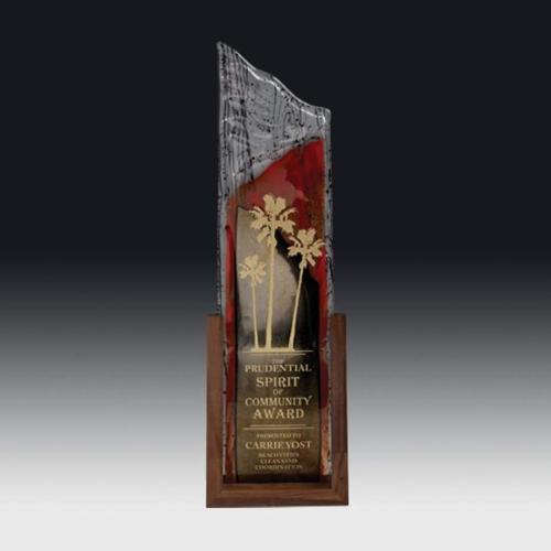 Corporate Awards - Glass Awards - Art Glass Awards - Oceania Rectangle Glass Award