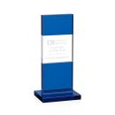 Basilia Blue Obelisk Crystal Award