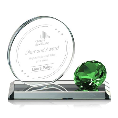 Corporate Awards - Encarna Gemstone Emerald Circle Crystal Award