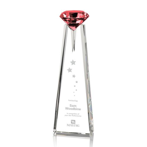Corporate Awards - Alicia Gemstone Ruby Crystal Award