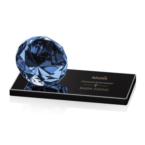 Corporate Awards - Gemstone Sapphire on Black Crystal Award