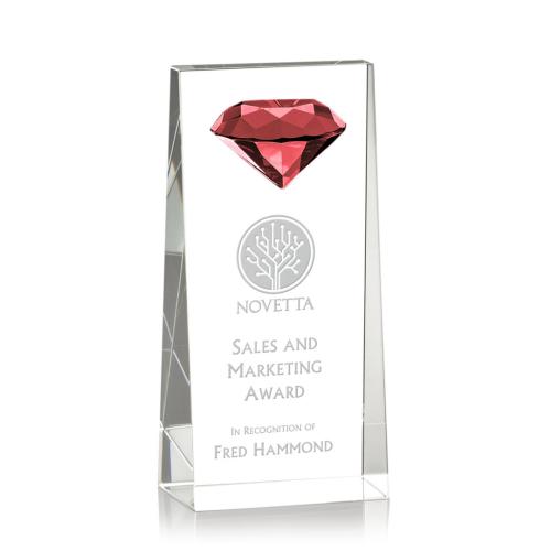 Corporate Awards - Balmoral Gemstone Ruby Obelisk Crystal Award
