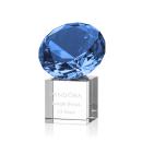 Gemstone Sapphire on Cube Crystal Award