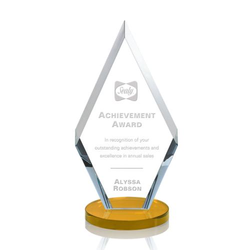 Corporate Awards - Cancun Amber Diamond Crystal Award