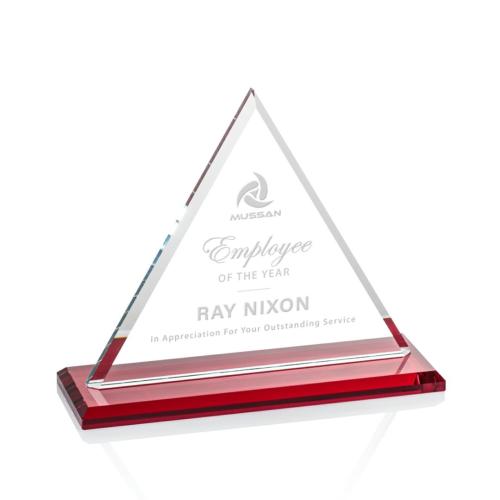Corporate Awards - Dresden Red Pyramid Crystal Award