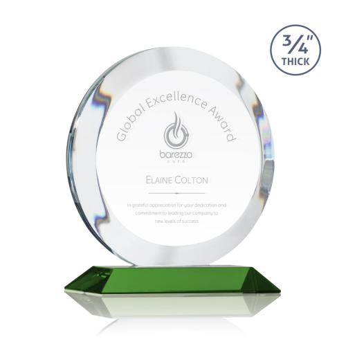 Corporate Awards - Gibralter Green  Circle Crystal Award