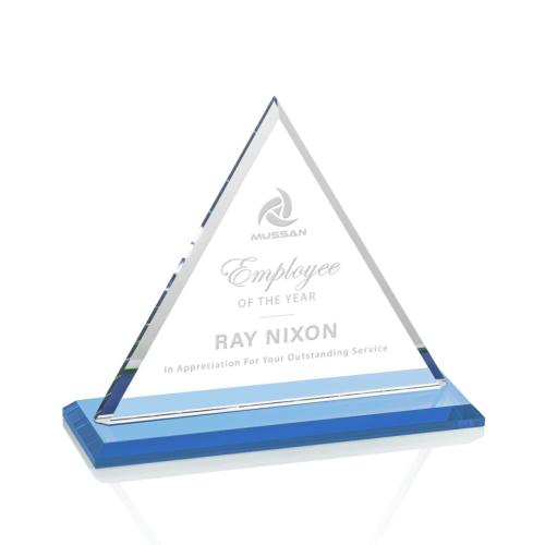 Corporate Awards - Dresden Sky Blue Pyramid Crystal Award