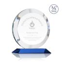 Gibralter Blue  Circle Crystal Award