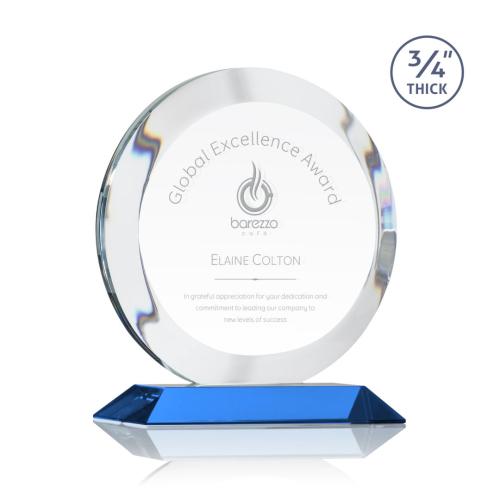 Corporate Awards - Gibralter Sky Blue Circle Crystal Award