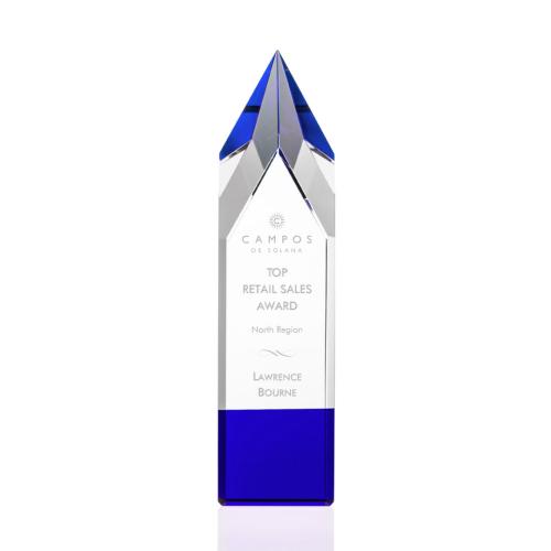 Corporate Awards - Coventry Blue  Obelisk Crystal Award