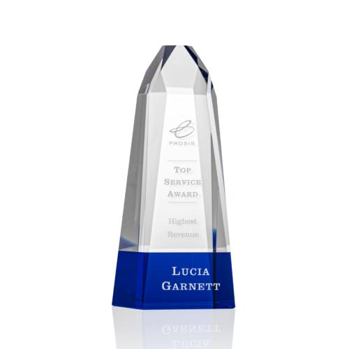 Corporate Awards - Radiant Blue Obelisk Crystal Award