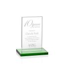 Heathrow Green Rectangle Crystal Award