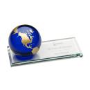 Fairfield Globe Blue Spheres Crystal Award