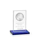 Brannigan Globe Blue Rectangle Crystal Award
