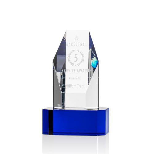 Corporate Awards - Ashford Obelisk on Blue Base Crystal Award