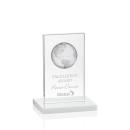 Brannigan Globe White  Rectangle Crystal Award