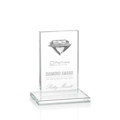 Corporate Awards - Crystal Awards - Crystal Diamond Awards - Bayview Gemstone Diamond  Obelisk Crystal Award
