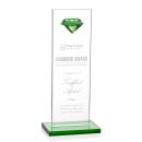 Bayview Gemstone Emerald Obelisk Crystal Award