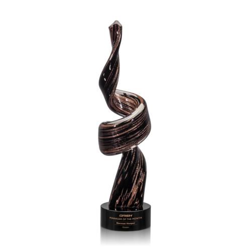 Corporate Awards - Glass Awards - Art Glass Awards - Orion Black Base Abstract / Misc Glass Award
