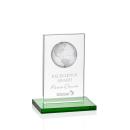 Brannigan Globe Green  Rectangle Crystal Award