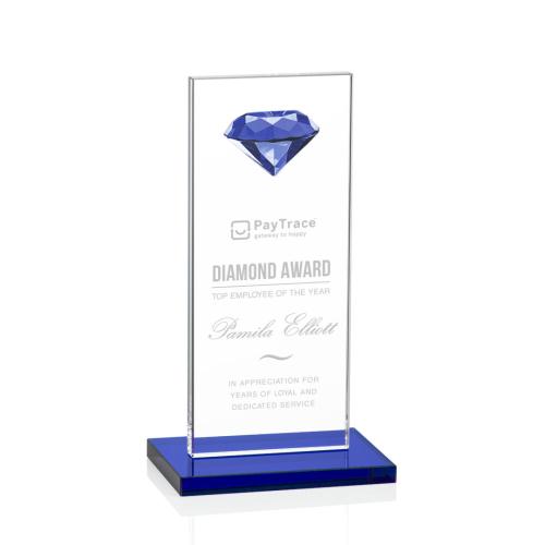 Corporate Awards - Crystal Awards - Diamond Awards - Bayview Gemstone Sapphire  Obelisk Crystal Award