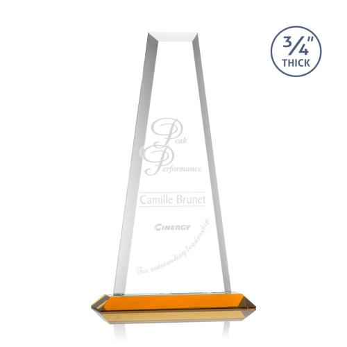 Corporate Awards - Imperial Amber Obelisk Crystal Award