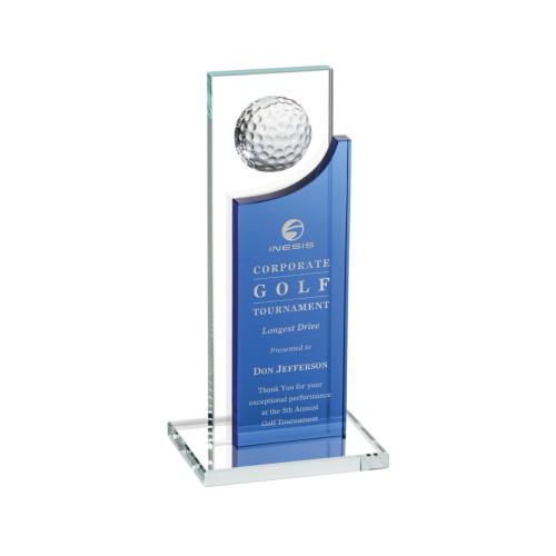 Corporate Awards - Redmond Golf Blue Rectangle Crystal Award
