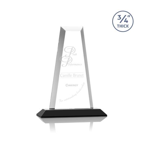 Corporate Awards - Crystal Awards - Crystal Pillar Awards - Imperial Black Obelisk Crystal Award