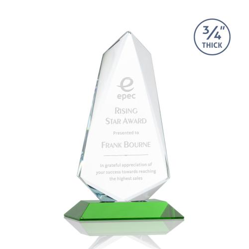 Corporate Awards - Glass Awards - Colored Glass Awards - Sheridan Green Abstract / Misc Crystal Award