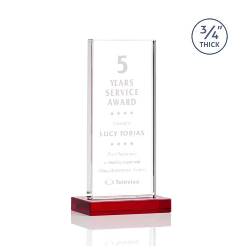 Corporate Awards - Arizona Red  Rectangle Crystal Award
