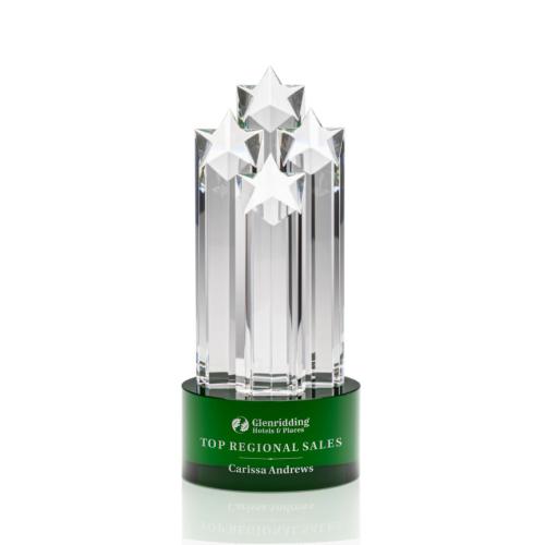 Corporate Awards - Ascot Star Green  Obelisk Crystal Award