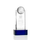 Sherbourne Globe Blue on Base Obelisk Crystal Award