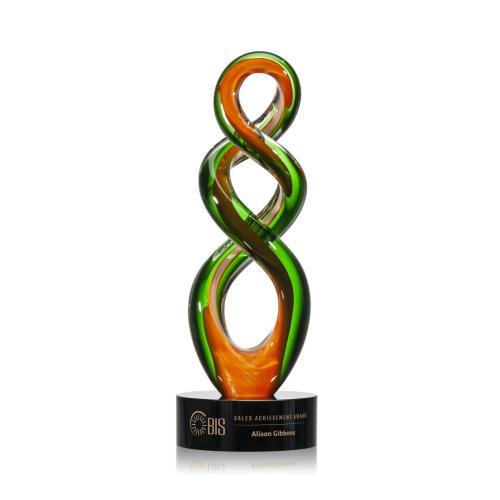 Corporate Awards - Glass Awards - Art Glass Awards - Highlander Black Abstract / Misc Glass Award