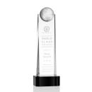 Sherbourne Globe Black on Base Obelisk Crystal Award