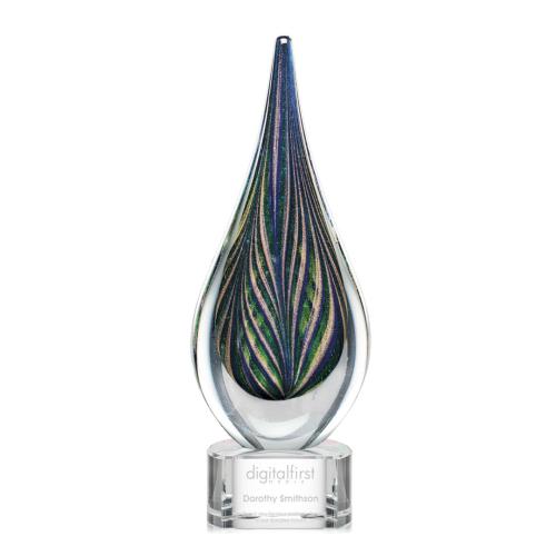 Corporate Awards - Glass Awards - Art Glass Awards - Cobourg Glass On Clear Base Award
