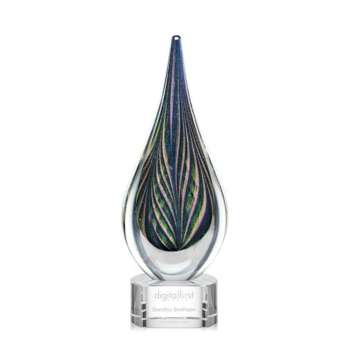 Corporate Awards - Glass Awards - Art Glass Awards - Cobourg Glass on Clear Base Award